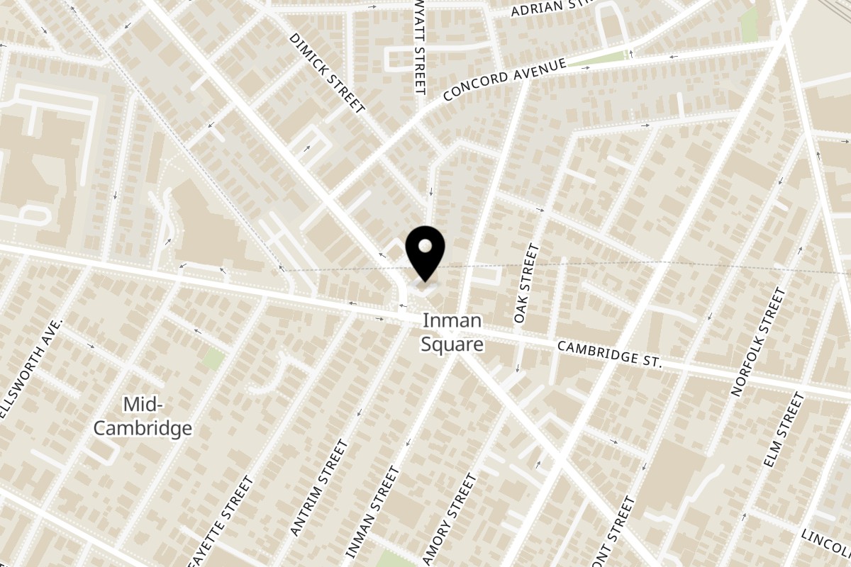 Map showing the location of Moona on 243 Hampshire St in Cambridge